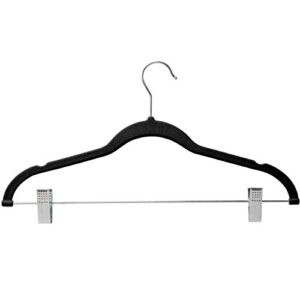 Home-it 10 Pack Skirt Hangers with Clips Black Velvet Hangers Use for Skirt Clothes Hangers - Felt Pants Hangers Ultra Thin Non Slip