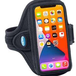 Tune Belt AB91 Cell Phone Armband Holder Case for iPhone 13/13 Pro, 12/12 Pro, 11, 11 Pro Max, XS Max, XR, Galaxy S20/S21 Plus & More for Running & Working Out (Black)