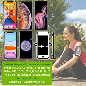 Tune Belt AB91 Cell Phone Armband Holder Case for iPhone 13/13 Pro, 12/12 Pro, 11, 11 Pro Max, XS Max, XR, Galaxy S20/S21 Plus & More for Running & Working Out (Black)