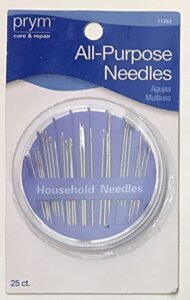 prym assorted household compact all-purpose needles, nickel 25