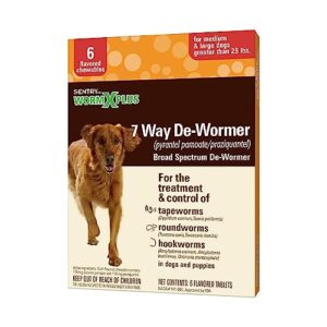 sentry worm x plus 7 way dewormer large dogs (6 count) package may vary
