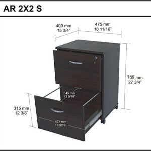 Inval America Uffici Commercial Collection 2 Drawer Mobile File Cabinet