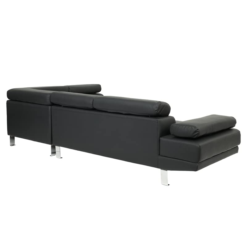 Poundex Sectional Sofa, Black