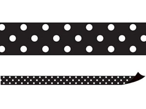 teacher created resources black polka dots magnetic strips (tcr77142)