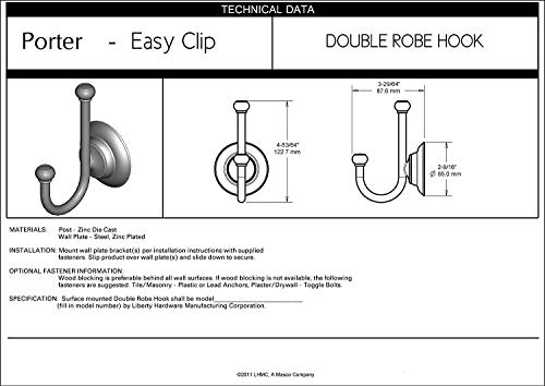 DELTA FAUCET PTR35-BN Porter Double Towel Hook, SpotShield Brushed Nickel