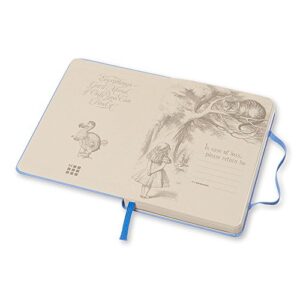 Moleskine Limited Edition Alice in Wonderland Notebook, Hard Cover, Pocket (3.5" x 5.5") Plain/Blank, Powder Blue, 192 Pages