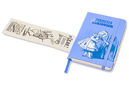 Moleskine Limited Edition Alice in Wonderland Notebook, Hard Cover, Pocket (3.5" x 5.5") Plain/Blank, Powder Blue, 192 Pages