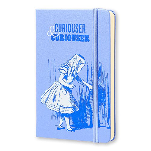 Moleskine Limited Edition Alice in Wonderland Notebook, Hard Cover, Pocket (3.5" x 5.5") Plain/Blank, Powder Blue, 192 Pages