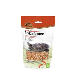 zilla reptile food munchies river shrimp for turtles, salamanders, axolotls, and large tropical fish, 2-ounce
