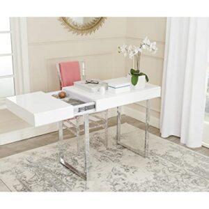 safavieh home collection berkley desk, white/chrome