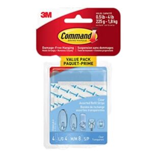 command strips 17200clr clear assorted refill strips 16 count