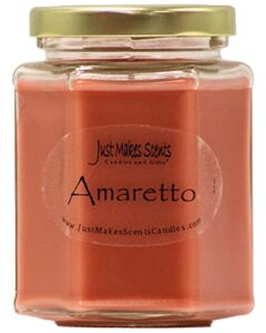 amaretto scented blended soy candle by just makes scents