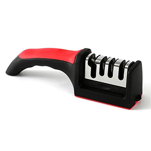 Harcas Knife Sharpener - Professional 2 Stage Sharpening System. Best For Steel Kitchen Knives. White