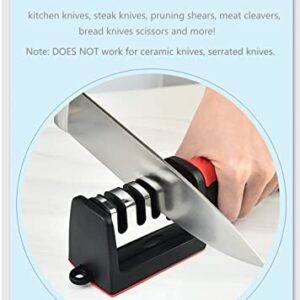 Harcas Knife Sharpener - Professional 2 Stage Sharpening System. Best For Steel Kitchen Knives. White