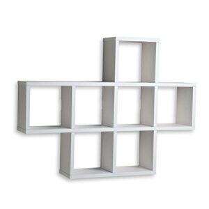 danya b. decorative cubby shelf – wall mount or free standing - square cubbies shelving unit (white)