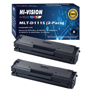 hi-vision hi-yields compatible toner cartridge replacement for samsung mlt-d111s ( black , 2 pk )