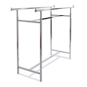 econoco - adjustable double bar rectangular hangrail rack in chrome