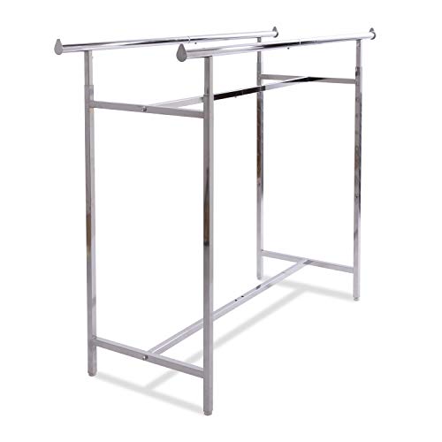 Econoco - Adjustable Double Bar Rectangular Hangrail Rack in Chrome