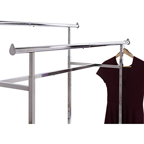 Econoco - Adjustable Double Bar Rectangular Hangrail Rack in Chrome