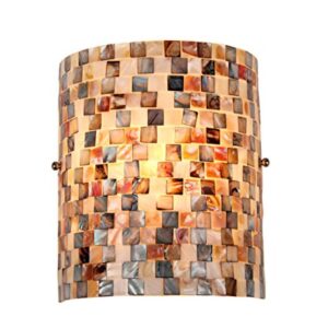 Chloe Lighting CH3CD28BC08-WS1 Shelley Mosaic 1-Light Wall Sconce, 9.8 x 8.3 x 4.1", Black