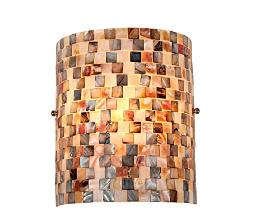 Chloe Lighting CH3CD28BC08-WS1 Shelley Mosaic 1-Light Wall Sconce, 9.8 x 8.3 x 4.1", Black