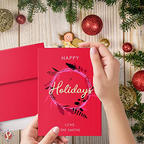 A7 Red Blank Greeting Cards with Envelopes – Great for Holiday, Christmas and New Year Cards | 5” x 7” (Folded) | 25 per Pack