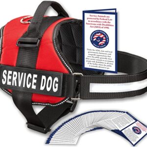 Service Dog Vest with Hook and Loop Straps and Handle - Harness is Available in 8 Sizes from XXXS to XXL - Service Dog Harness Features Reflective Patch and Comfortable Mesh Design Bright Red