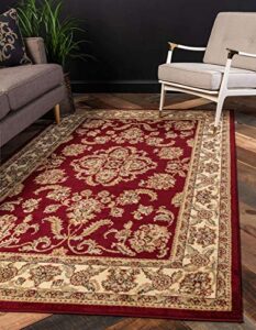 unique loom voyage collection traditional oriental classic intricate design area rug (3' 3 x 5' 3 rectangular, red/tan)