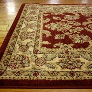 Unique Loom Voyage Collection Traditional Oriental Classic Intricate Design Area Rug (3' 3 x 5' 3 Rectangular, Red/Tan)