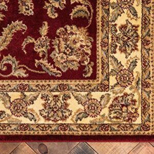 Unique Loom Voyage Collection Traditional Oriental Classic Intricate Design Area Rug (3' 3 x 5' 3 Rectangular, Red/Tan)