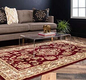 Unique Loom Voyage Collection Traditional Oriental Classic Intricate Design Area Rug (3' 3 x 5' 3 Rectangular, Red/Tan)