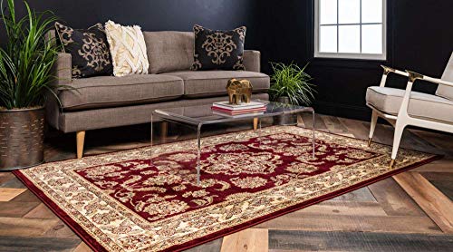 Unique Loom Voyage Collection Traditional Oriental Classic Intricate Design Area Rug (3' 3 x 5' 3 Rectangular, Red/Tan)