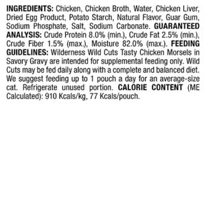 Blue Buffalo Wilderness High Protein Grain Free, Natural Wild Cuts Adult Wet Cat Food Pouch, Chicken 3-oz pouches (Pack of 24)