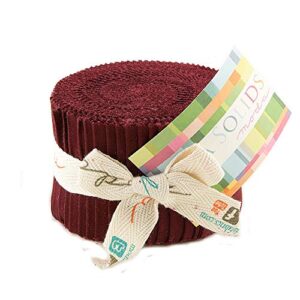 bella solids burgundy jr jelly roll (9900jjr 18) by moda house designer for moda