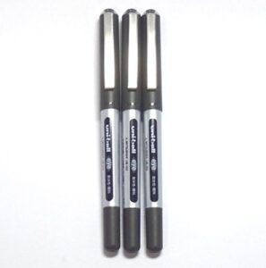 uni-ball eye rolling ball pen, extra fine point 0.5mm, black ink, 3 pens per pack (japan import) [komainu-dou original package]