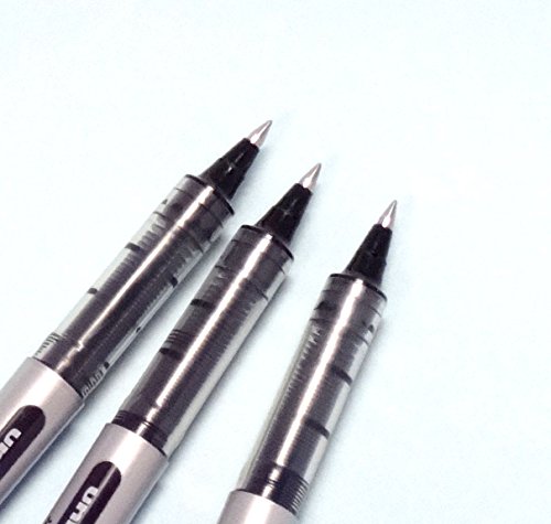 Uni-ball Eye Rolling Ball Pen, Extra Fine Point 0.5mm, Black Ink, 3 pens per Pack (Japan import) [Komainu-Dou Original Package]