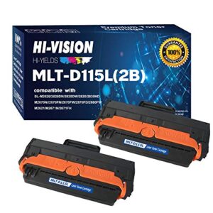 hi-vision (twins-pack) compatible mlt-d115l [3k pages, high yield] toner cartridge replacement for 115l use in xpress sl-m2830dw sl-m2670 sl-m2620 sl-2620nd sl-2820dw m2670fn m2670n m2870fw