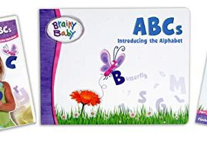 Brainy Baby ABCs Introducing the Alphabet A to Z Deluxe Edition - DVD, Board Book and Flashcards: Set of 3