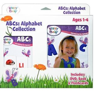 Brainy Baby ABCs Introducing the Alphabet A to Z Deluxe Edition - DVD, Board Book and Flashcards: Set of 3