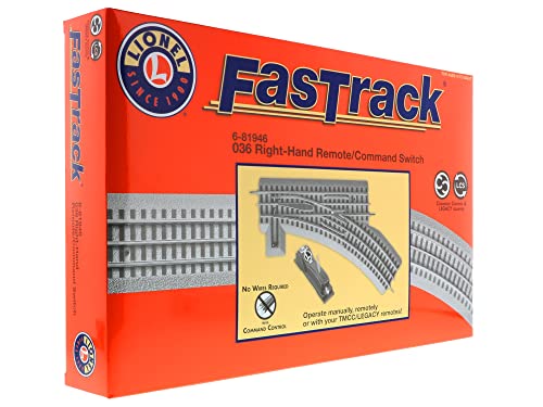 Lionel FasTrack O36 Remote/Command Switch RH, 10" (681946)