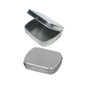 rectangular hinged tin box containers with choice of clear or solid hinged top. use for first aid kit, survival kits, storage, herbs, pills, crafts and more. (3, solid top: 2.5" x 2" x .5")