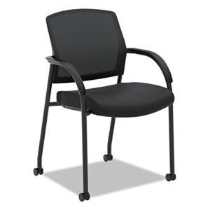 hon lota multi-purpose side chair - office chair or training room chair, black (h2285)