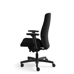 HON Endorse Mid-Back Task Chair- Upholstered Computer Chair for Office Desk, Black (HLWU)