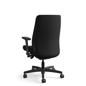 HON Endorse Mid-Back Task Chair- Upholstered Computer Chair for Office Desk, Black (HLWU)