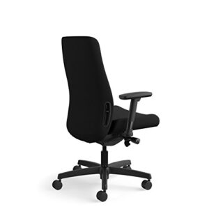 HON Endorse Mid-Back Task Chair- Upholstered Computer Chair for Office Desk, Black (HLWU)