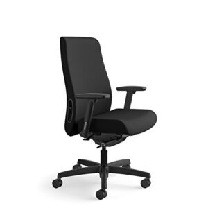 HON Endorse Mid-Back Task Chair- Upholstered Computer Chair for Office Desk, Black (HLWU)