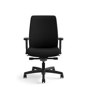 HON Endorse Mid-Back Task Chair- Upholstered Computer Chair for Office Desk, Black (HLWU)