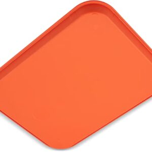 Carlisle FoodService Products Cafe Plastic Fast Food Tray, 14" x 18", Orange, (Pack of 12)