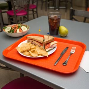 Carlisle FoodService Products Cafe Plastic Fast Food Tray, 14" x 18", Orange, (Pack of 12)