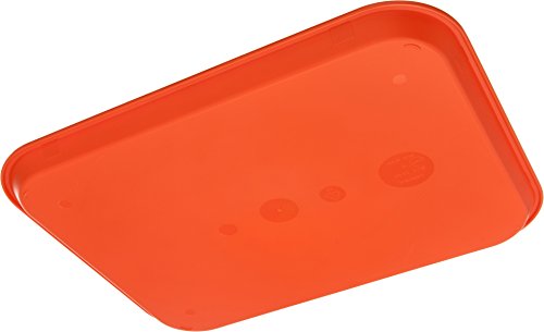 Carlisle FoodService Products Cafe Plastic Fast Food Tray, 14" x 18", Orange, (Pack of 12)